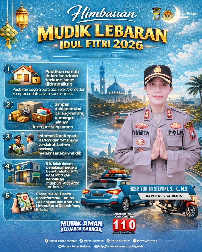 Kapolres Karimun Himbau Masyarakat Waspada Saat Mudik Lebaran 1447 H